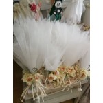 Favors pouch Floral Wedding tulle bomboniere Wedding guests gift with koufeta