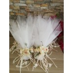 Favors pouch Floral Wedding tulle bomboniere Wedding guests gift with koufeta