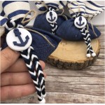 Favors pouch denim Anchor pouch Navy theme Baptism bomboniere White blue nautical souvenirs for christening boy