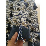 Favors pouch denim Anchor pouch Navy theme Baptism bomboniere White blue nautical souvenirs for christening boy