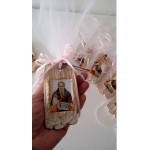 Favors ornament Choose Saint Icons Personalized Greek baptism bomboniere with koufeta confetti Religious style