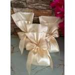 Favors pouch White Ivory satin Unique guests wedding souvenirs Baptism greek bomboniere Elegant event