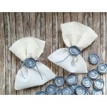 Favors pouch Lace Blue flower Wedding giveaway Greek baptism bomboniere Pearl flowers Elegant style