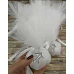 Favors tulle pouch Silver Gold Olive bomboniere Wedding Baptism guests gifts Unique grecian style