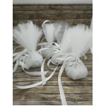 Favors tulle pouch Silver Gold Olive bomboniere Wedding Baptism guests gifts Unique grecian style