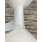 Favors tall tulle pouch Crystal Pearls Wedding bomboniere White wedding Greek favors with koufeta confetti