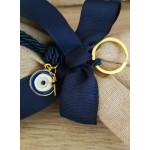 Favors keychain Evil eye Baptism Wedding bomboniere Color options Guests gifts pouch Unique rustic style