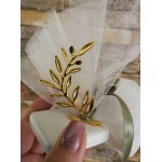 Favors olive Gold Olive branch on ceramic Wedding ornament souvenirs Greek bomboniere koufeta Baptism guest gifts