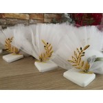 Favors olive Gold Olive branch on ceramic Wedding ornament souvenirs Greek bomboniere koufeta Baptism guest gifts