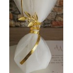 Favors tulle pouch Olive branch Wedding souvenirs Greek bomboniere koufeta double tulle Elegant guest gifts