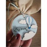 Favors pouch Airballoon Personalized ceramic bomboniere ornament Baptism guests gifts