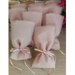 Favors tulle pouch Ivory with pearl Classic tulle bomboniere Orthodox Baptism Wedding guests' souvenirs