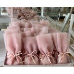 Favors tulle pouch Ivory with pearl Classic tulle bomboniere Orthodox Baptism Wedding guests' souvenirs