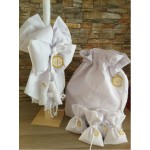 Favors Byzantine cross White pouch favors Greek bomboniere baptism koufeta Baby boy girl christening