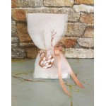 Favors Rose gold swan charm with rhinestone feathers Baptism baby girl bomboniere Greek favors with koufeta