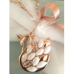 Favors Rose gold swan charm with rhinestone feathers Baptism baby girl bomboniere Greek favors with koufeta