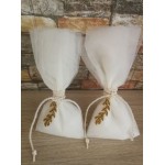 Favors minimal olive leaves Wedding bomboniere Bridal greek souvenirs with koufeta