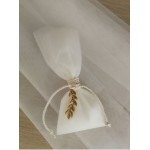 Favors minimal olive leaves Wedding bomboniere Bridal greek souvenirs with koufeta