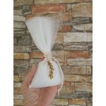 Favors minimal olive leaves Wedding bomboniere Bridal greek souvenirs with koufeta