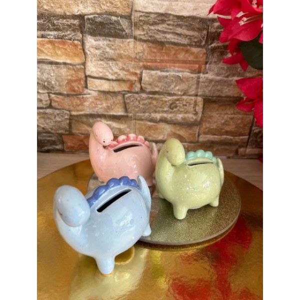 Favors ornament Dinosaur money box Baptism ceramic souvenirs Greek bomboniere with koufeta