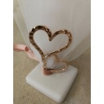 Favors ornament Two hearts Wedding bomboniere with koufeta Guests gifts Tulle pouch Modern and Elegant