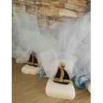 Favors ornament Boat on pebble Baptism souvenir Greek bomboniere koufeta Navy style