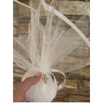 Favors pouch 24K gold plated stainless steel with pearls cross Baptism bomboniere Wedding greek guests souvenirs