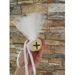 Favors tulle pouch Byzantine cross Christening favors Baby girl, baby boy baptism