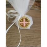 Favors tulle pouch Byzantine cross Christening favors Baby girl, baby boy baptism