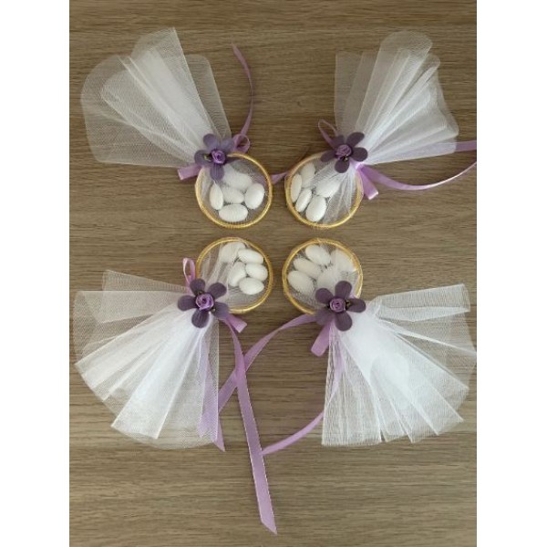 Favors wreath Purple lavender flowers Wedding, baby girl baptism favors Souvenirs Greek bomboniere koufeta