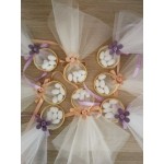 Favors wreath Purple lavender flowers Wedding, baby girl baptism favors Souvenirs Greek bomboniere koufeta