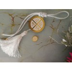 Favors tulle pouch with charm Byzantine cross favors Large charm orthodox Baptism Wedding favors