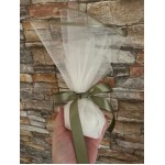 Favors tulle pouch Simple elegant Color options Baptism Wedding bomboniere with koufeta