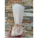 Favors olive charm Tulle pouch Wedding bomboniere Rose gold wedding favors with koufeta confetti