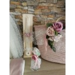 Complete set personalized Girl baptism Romantic flowers with monogram Wicker keepsake bag Candle Oil set Towel set Baby girl christening