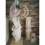 Complete set baby girl baptism Floral wreath Romantic style Keepsake box Candle Oil set Towel set Baby girl christening