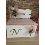 Complete set personalized Girl baptism Flower composition Keepsake box bench Candle Oil set Towel set Baby girl christening