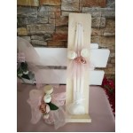 Complete set personalized Girl baptism Flower composition Keepsake box bench Candle Oil set Towel set Baby girl christening