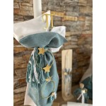 Complete set boy baptism personalized Stars and crown Keepsake bag or trolley suitcase Candle Oil set Towel set