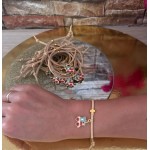 Witness bracelets 24k gold plated cross with train charm Baptism martyrika Guests gifts Baby boy christening