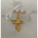 Witness safety pins Butterfly cross with pearls Greek baptism Martyrika Guests gifts Baby boy girl christening