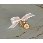 Witness pins Initial & Boho cross with white bow Baptism martyrika Guests gifts Baby boy girl christening